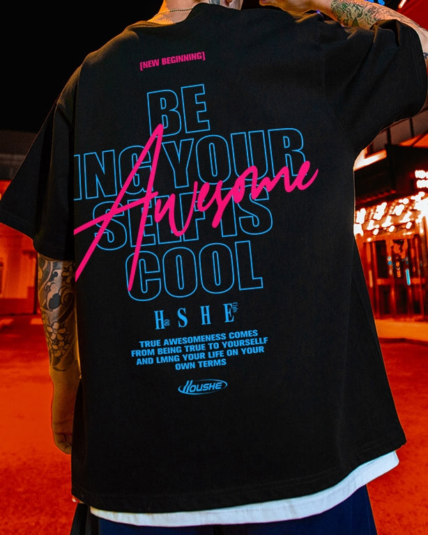 【OUTLET/即納】ダイナミックレターモチーフ半袖Tシャツ U2485