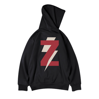 サンダーボルトシンボルバックプリントパーカー U2394