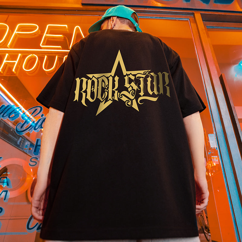 ロックスタープリント半袖Tシャツ U1679