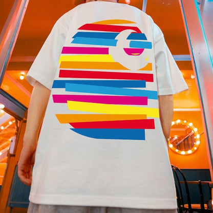 【OUTLET/即納】グラフィックバックプリントルーズ半袖Tシャツ U2488