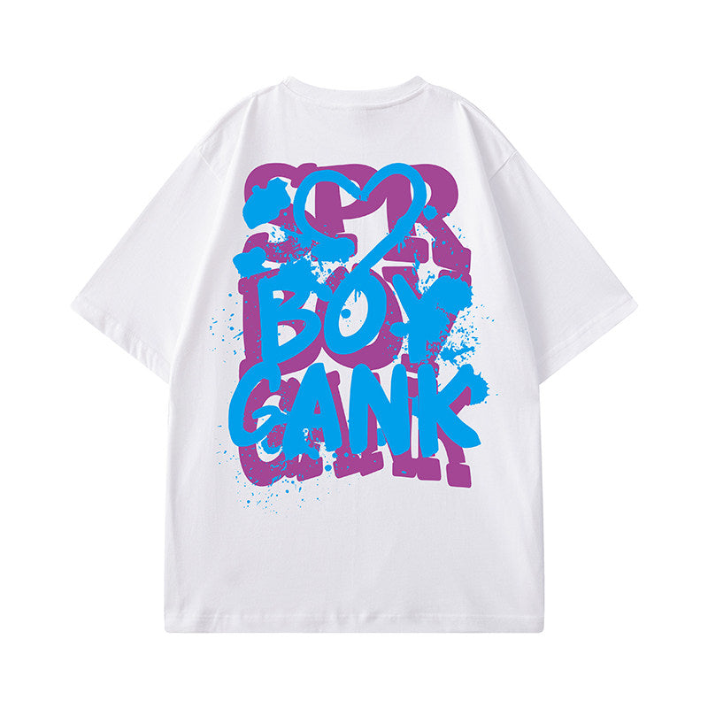 【OUTLET/即納】スプラッシュプリントオーバーサイズ半袖Tシャツ U2594