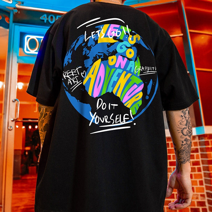 アースグラフィックルーズ半袖Tシャツ U2598