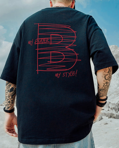 Bラインロゴバックプリント半袖Tシャツ U2211