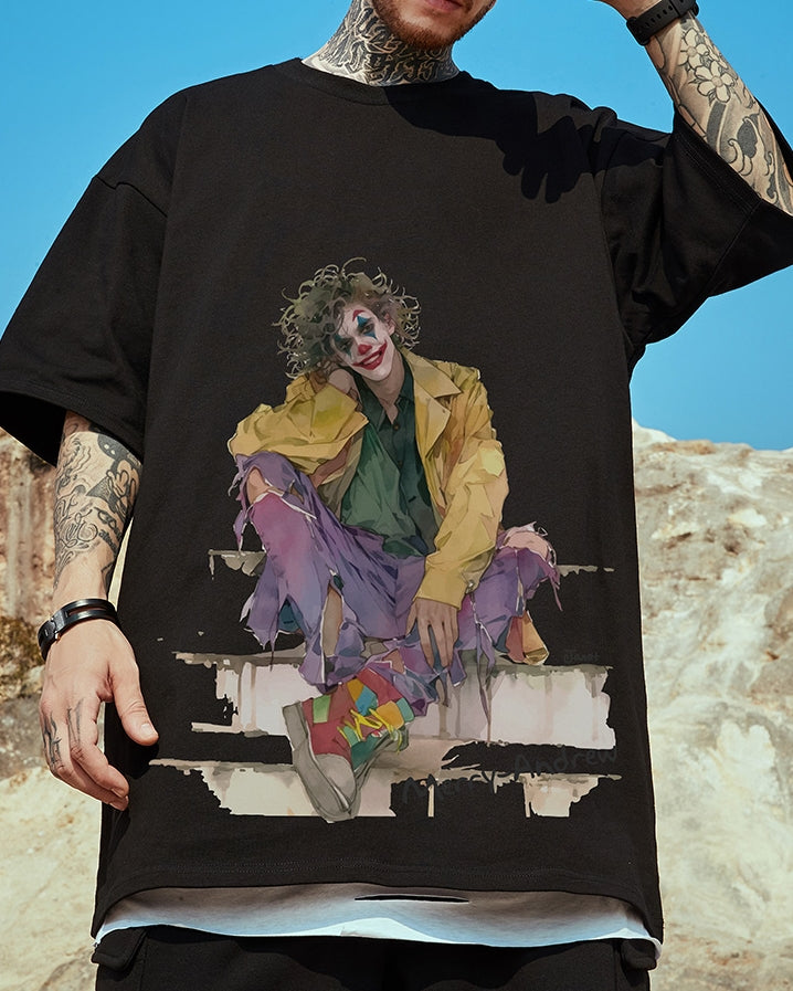 【OUTLET/即納】カラフルアートクラウン半袖Tシャツ U2215