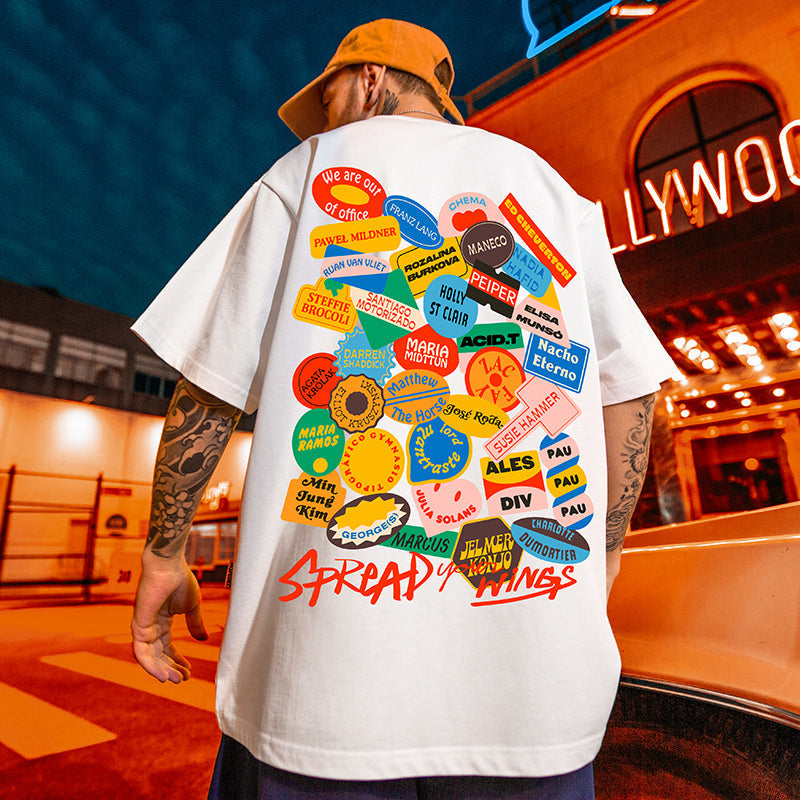【OUTLET/即納】ヒップホッププリントルーズ半袖Tシャツ U1800