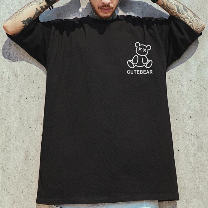 ベアプリントクルーネックTシャツ U2340