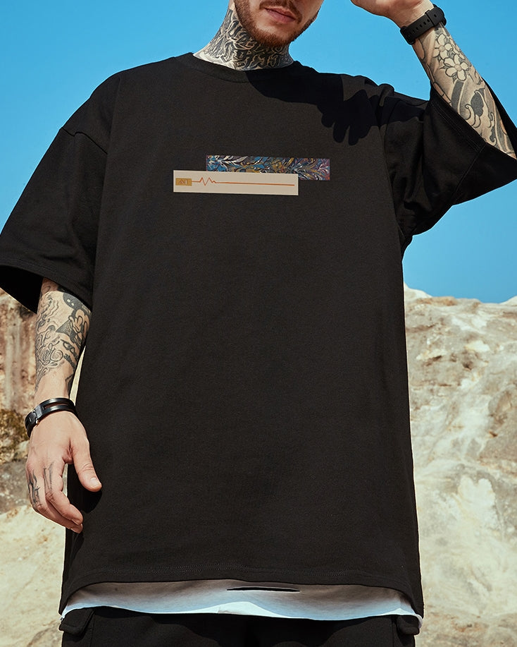 ラインアートデザイン半袖Tシャツ  U2201