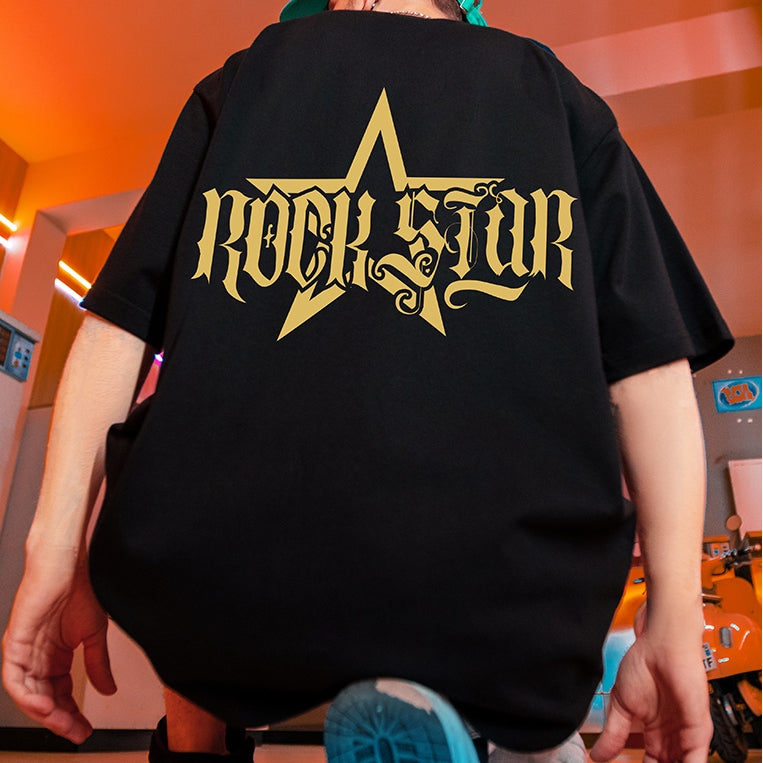 ロックスタープリント半袖Tシャツ U1679