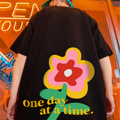 フラワープリントストリート半袖Tシャツ U1833