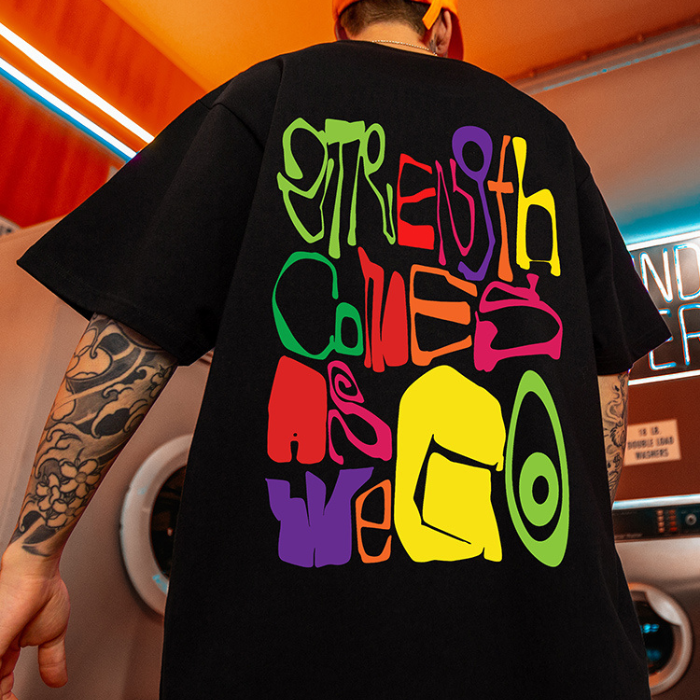 【OUTLET/即納】ヒップホップイラスト半袖Tシャツ U1859