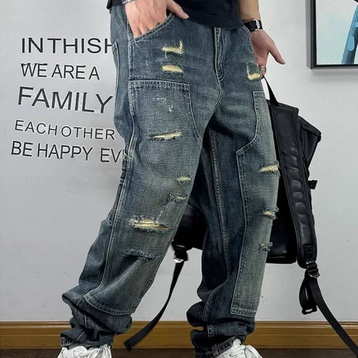 【OUTLET/即納】ダメージデニム ペインターパンツ ジーンズ U1974