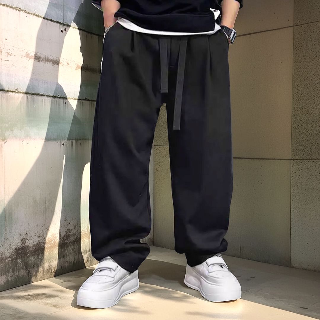 ワイドストレートシンプルカジュアルパンツ U2107