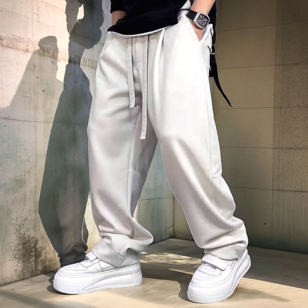 ワイドストレートシンプルカジュアルパンツ U2107