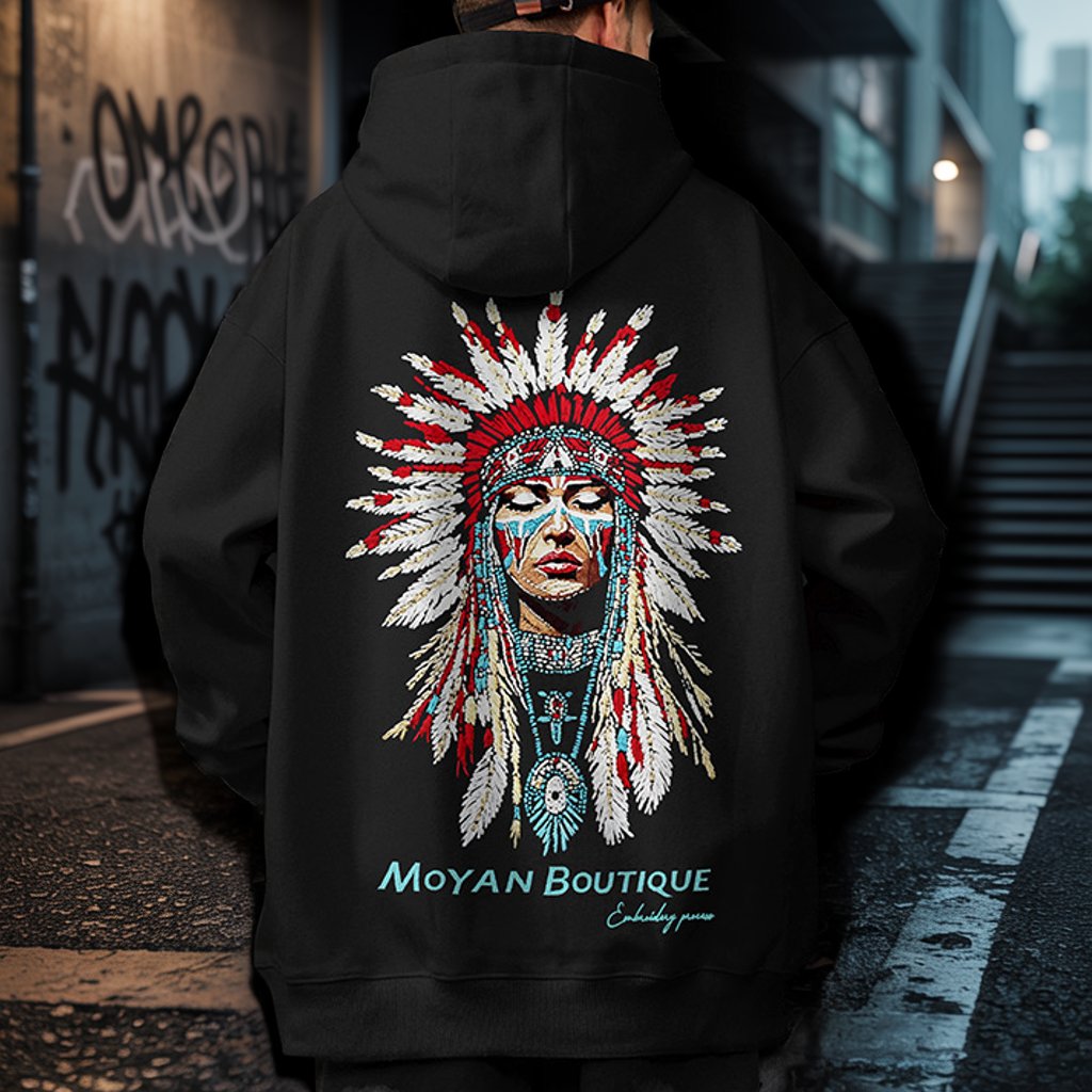 ボールドフェザーバックプリントパーカー U2387