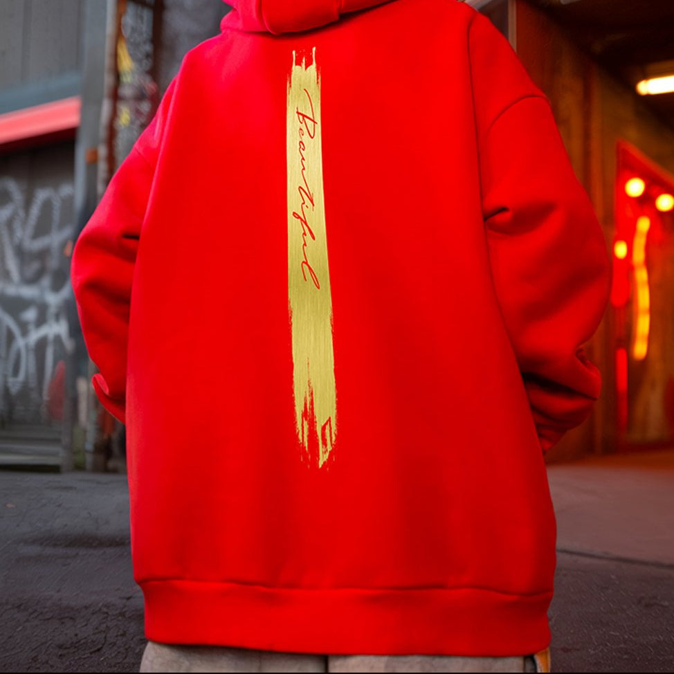 ブラッシュストロークグラフィックパーカー U2496