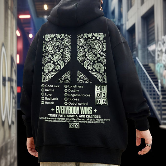 ペイズリーピースグラフィックパーカー U2413