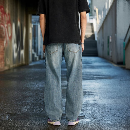 【OUTLET/即納】ワイドシルエットダメージデニムジーンズ U2361