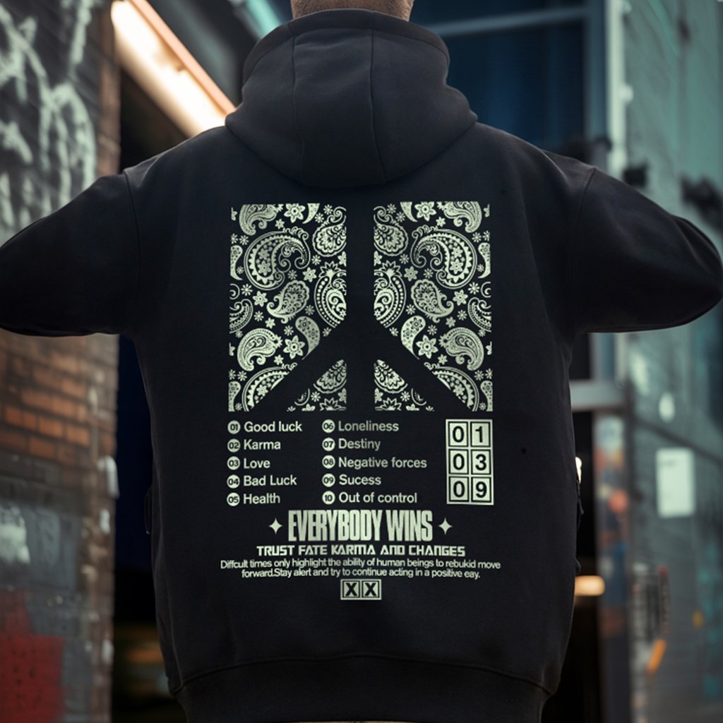 ペイズリーピースグラフィックパーカー U2413