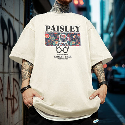 ペイズリーベアグラフィック半袖Tシャツ U2188