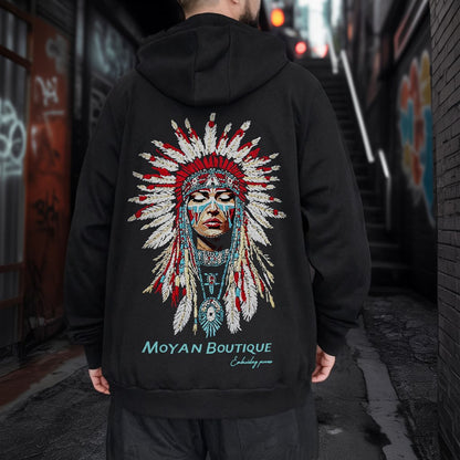 ボールドフェザーバックプリントパーカー U2387