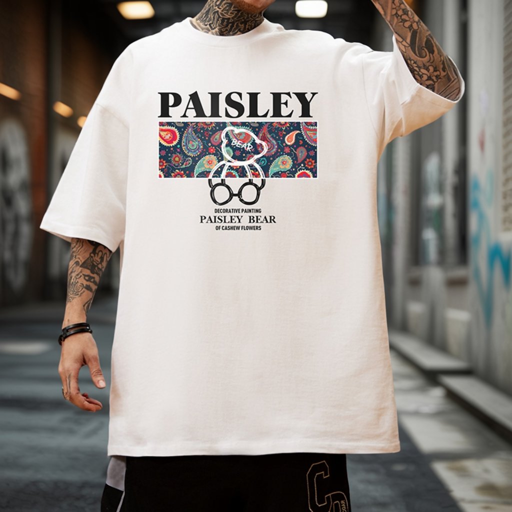 【OUTLET/即納】ペイズリーベアグラフィック半袖Tシャツ U2188