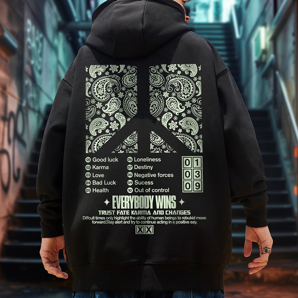 ペイズリーピースグラフィックパーカー U2413 – URBAN GROW