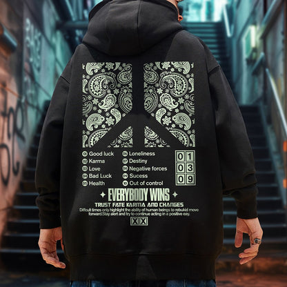 ペイズリーピースグラフィックパーカー U2413