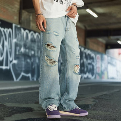 【OUTLET/即納】ライトクラッシュワイドデニムパンツ U2362