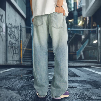 【OUTLET/即納】ライトクラッシュワイドデニムパンツ U2362