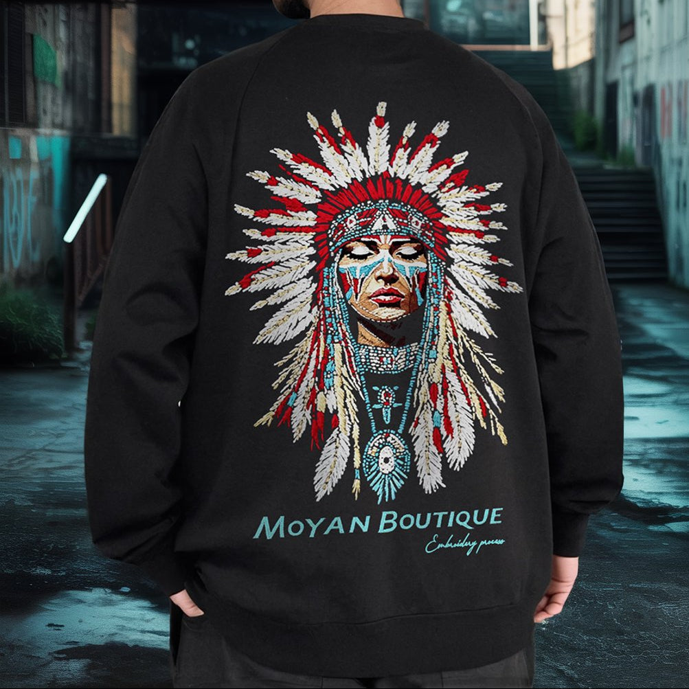 フェザーモチーフアートスウェット U2465