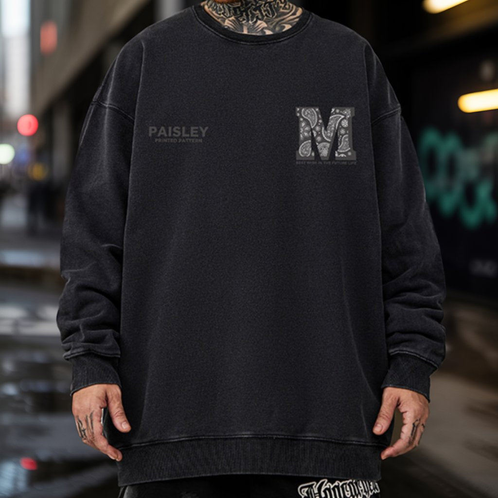 ペイズリーエムロゴプリントスウェット U2469