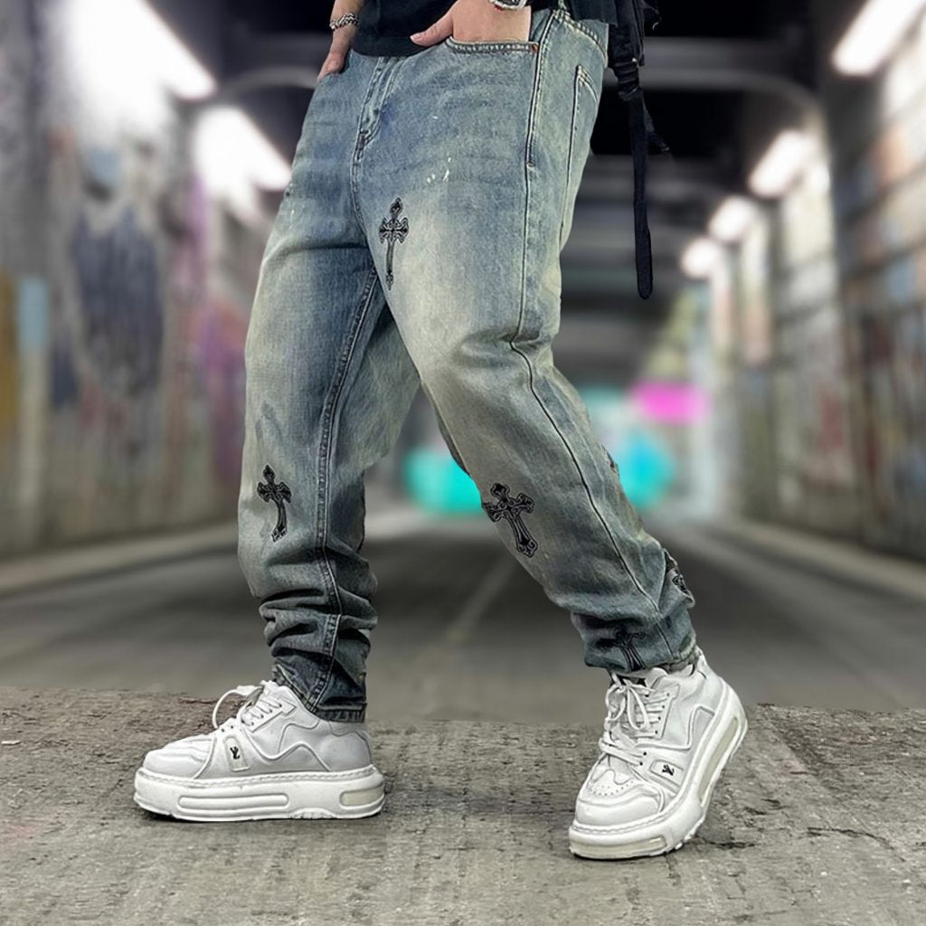 クロスエンブレムフェードデニムパンツ U2514