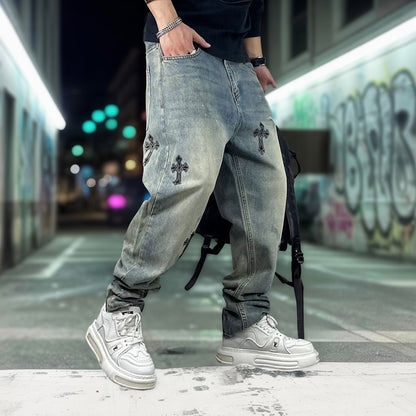 クロスエンブレムフェードデニムパンツ U2514