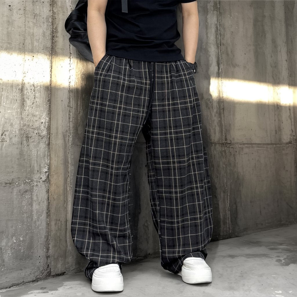 チェックワイドシルエットパンツ U2510