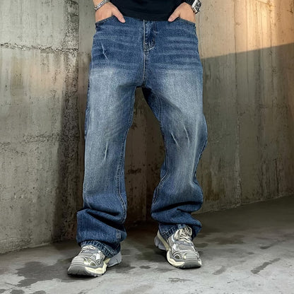 ストリートルーズシルエットデニムパンツ U2517