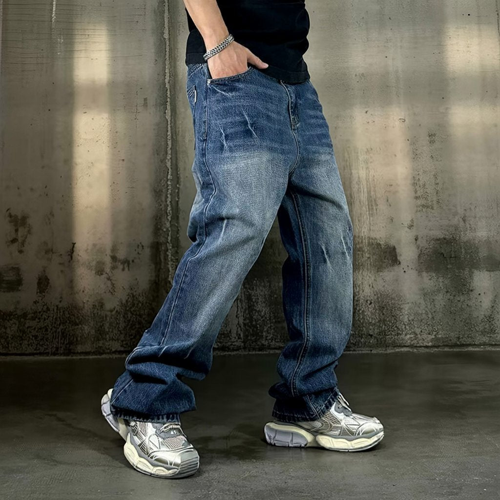 ストリートルーズシルエットデニムパンツ U2517