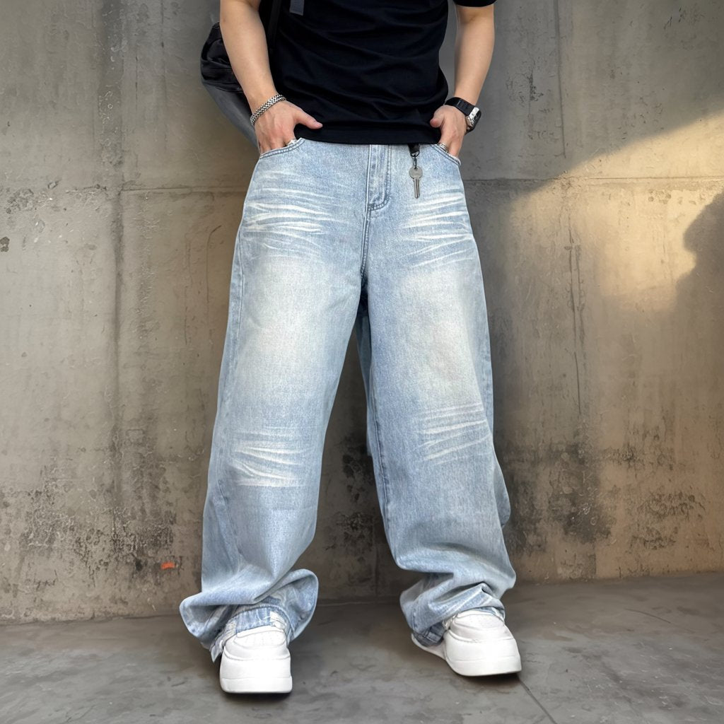 ライトウォッシュワイドデニムパンツ U2506