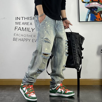 【OUTLET/即納】ダメージホールウォッシュドデニムジーンズ U1522