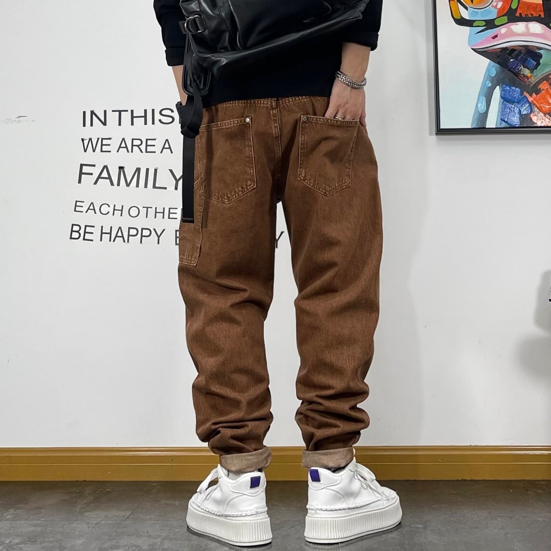 【OUTLET/即納】マルチポケットブラウンジーンズ U1514