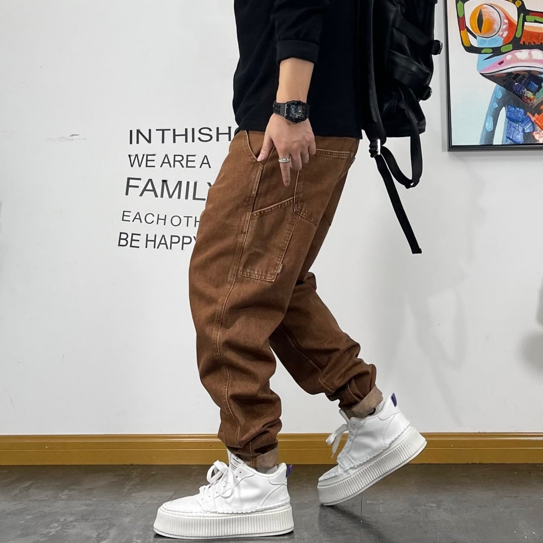 【OUTLET/即納】マルチポケットブラウンジーンズ U1514