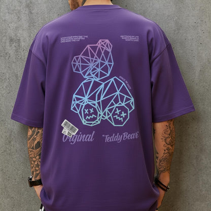 グラデーションベアバックプリント半袖Tシャツ U2320