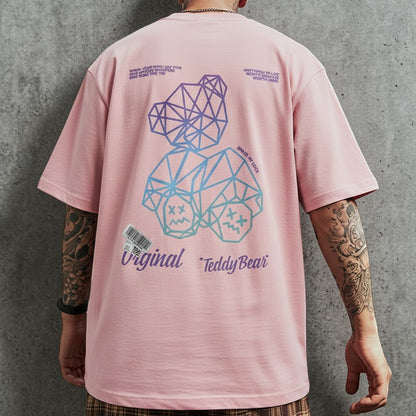 グラデーションベアバックプリント半袖Tシャツ U2320