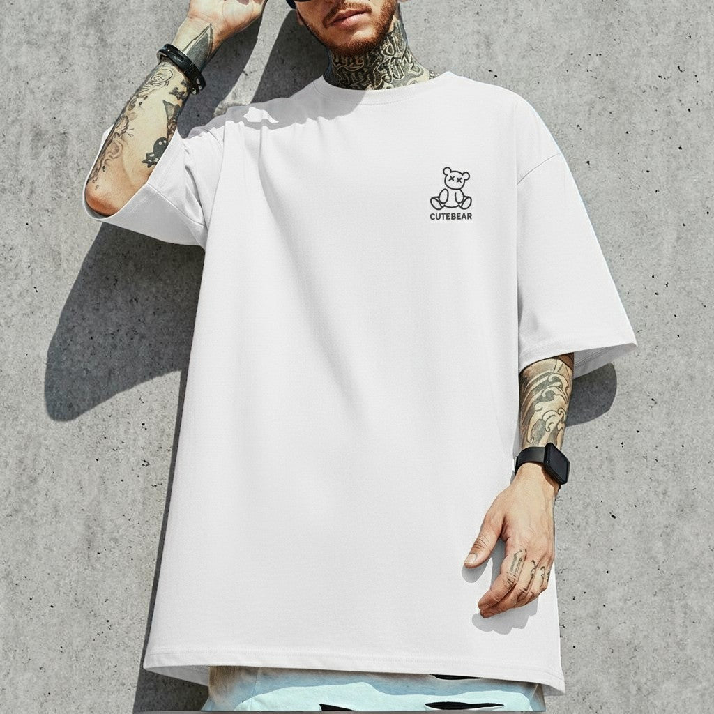ベアプリントクルーネックTシャツ U2340