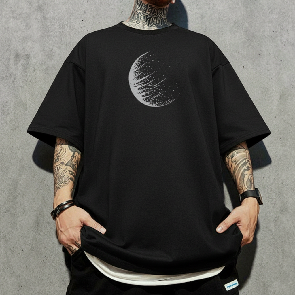 アブストラクトサークル半袖Tシャツ U2534