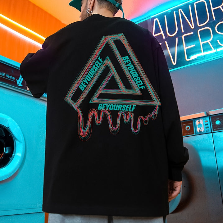 【OUTLET/即納】アメリカンレトロヒップホップ長袖Tシャツ U1742