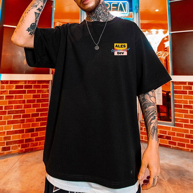 【OUTLET/即納】ヒップホッププリントルーズ半袖Tシャツ U1800