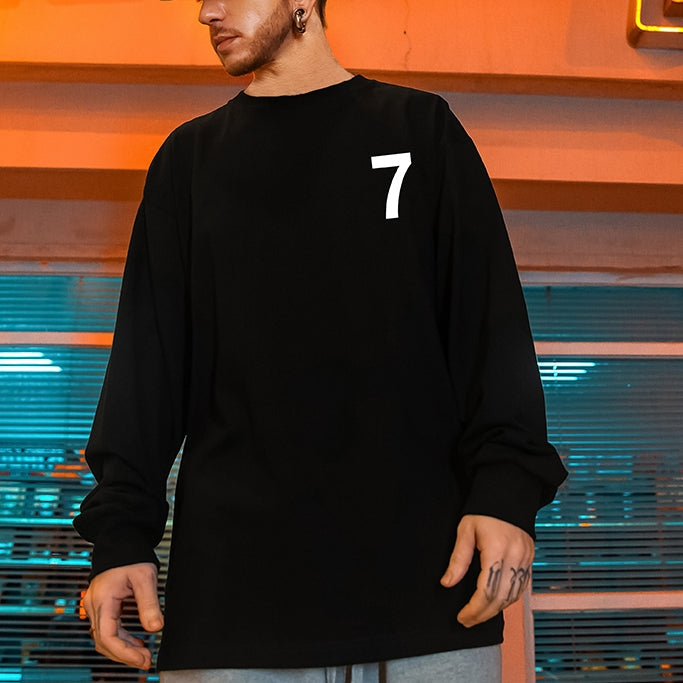 【OUTLET/即納】No.7 デザインプリント長袖Tシャツ U1661