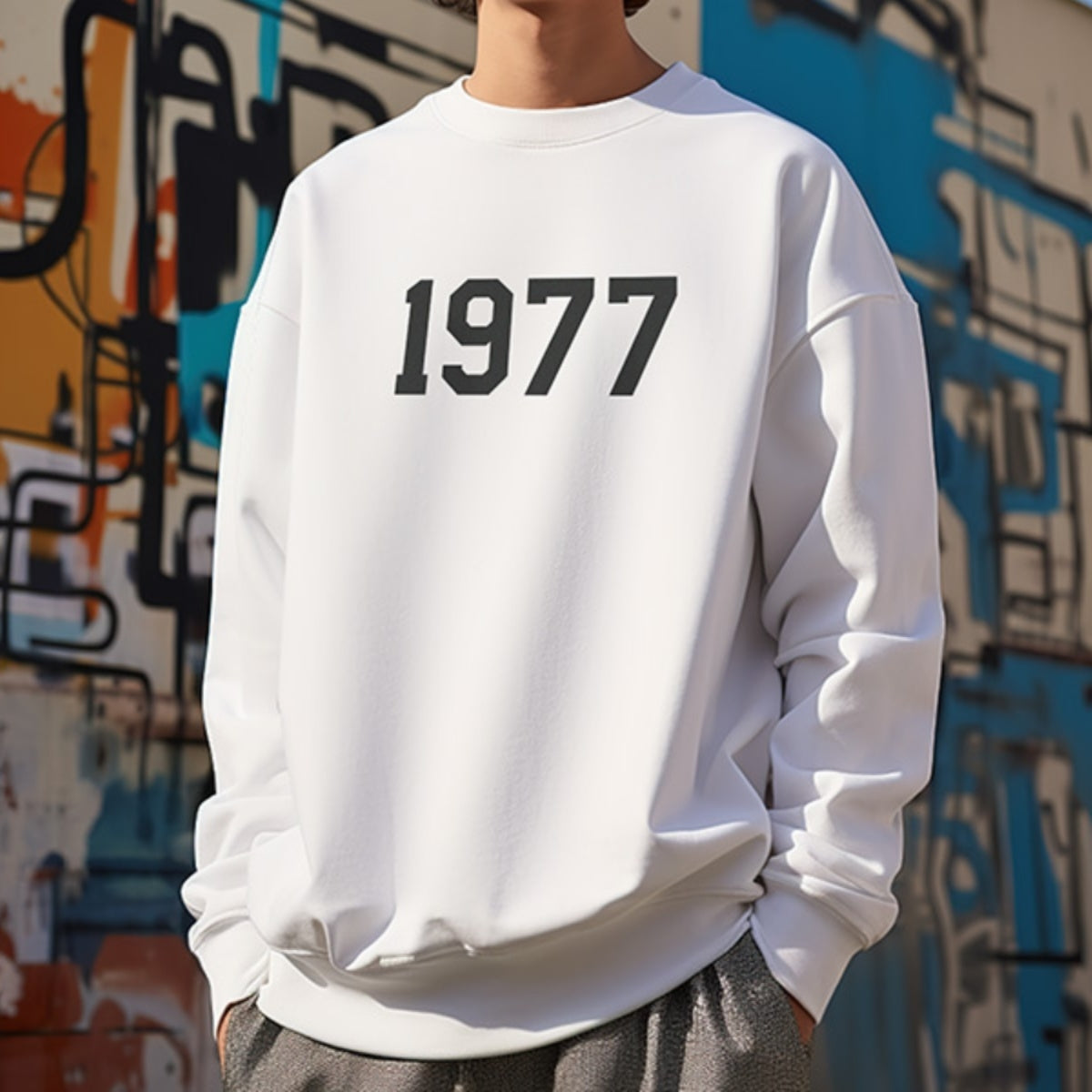 【OUTLET/即納】1977プリント長袖スウェット U1938