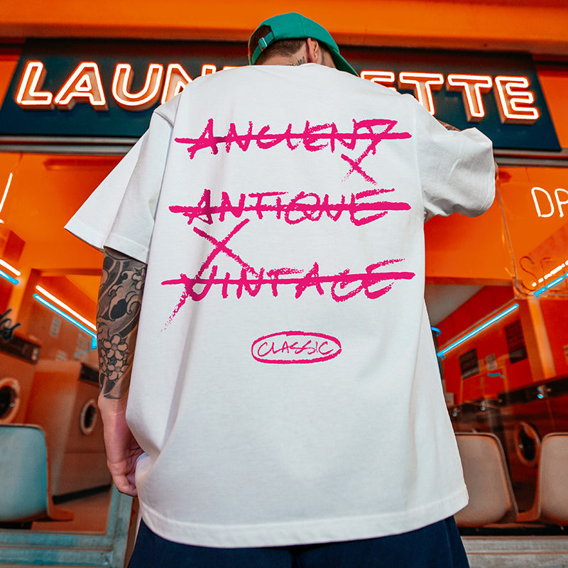【OUTLET/即納】ストリートレタープリント半袖Tシャツ U1848