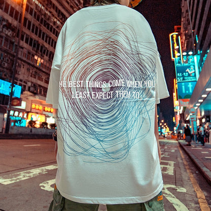 【OUTLET/即納】ヒップホッププリントルーズ半袖Tシャツ U1844